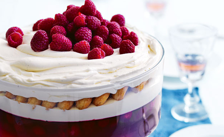 Raspberry and White Chocolate Christmas Trifle